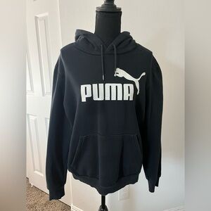 Puma Women Black Hoodie with White Logo